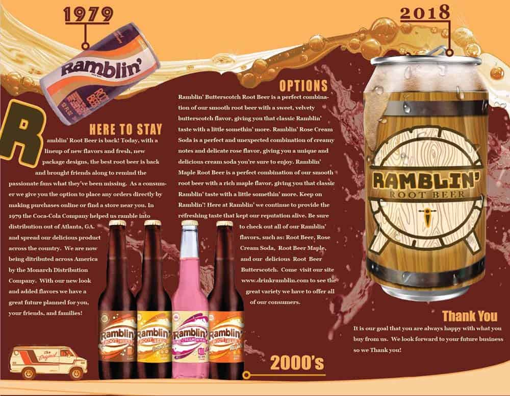 Ramblin' Root Beer Rebrand Brochure